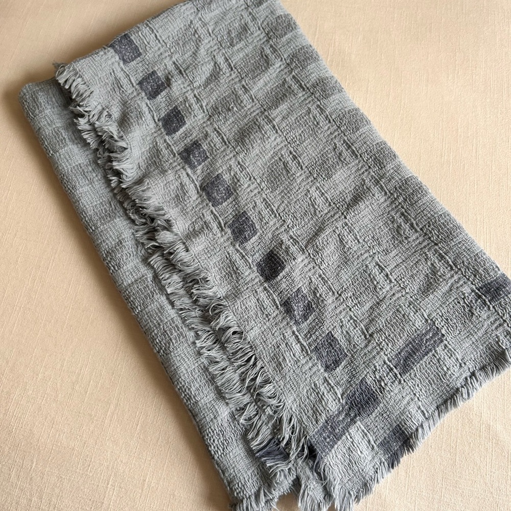Magnolia Textured Throw Blanket Dusty Blue